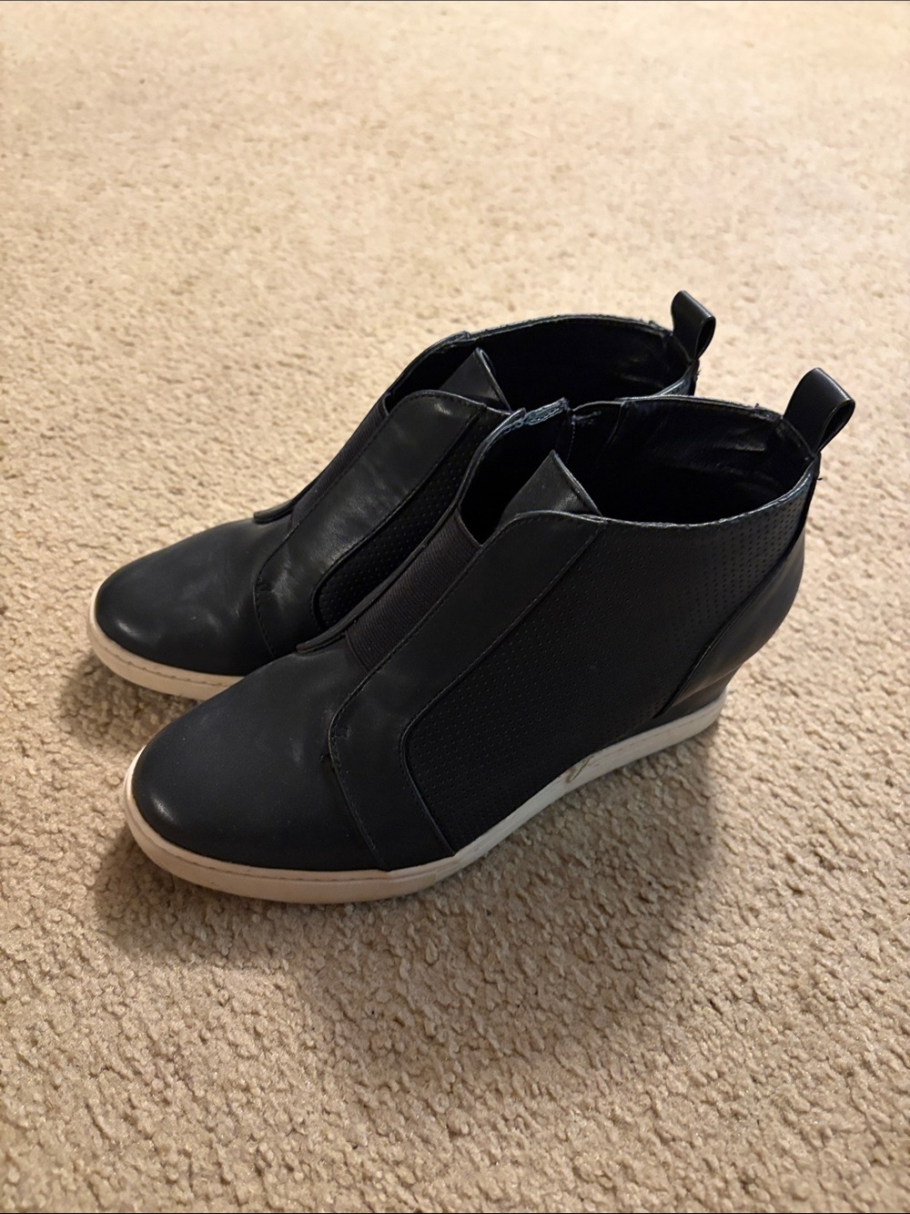 Women's Black Wedge Sneaker Boots